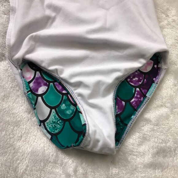 Honisen Mermaid One Piece Bathing Suit Girls 6/6X (120-130CM) Multicolored NEW - Picture 2 of 8